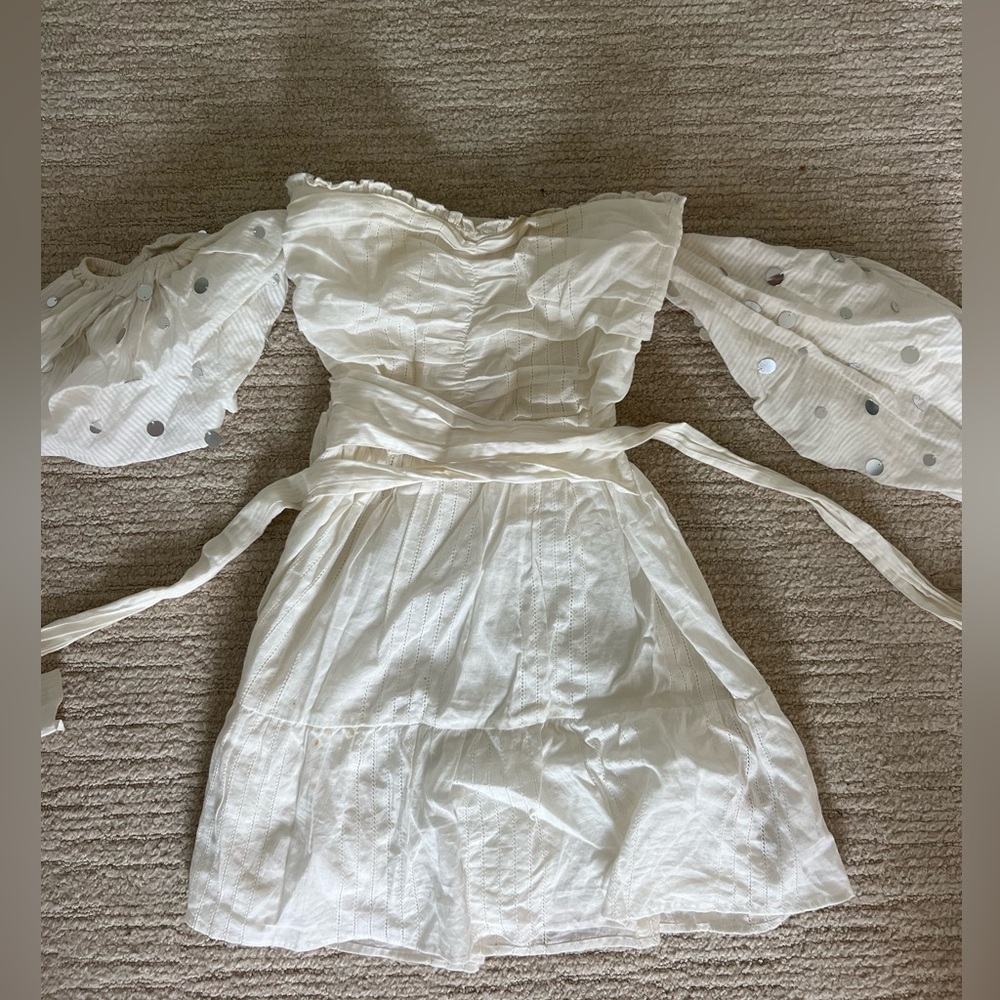 Sundress mini white off shoulder dress